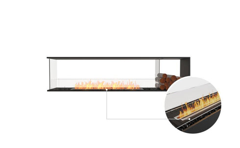 Ecosmart Fire Flex 86PN.BXR Peninsula Fireplace Insert - Black Finish / Black Burner - ESF.FX.86PN.BXR.B