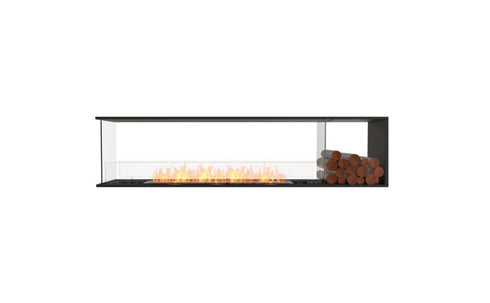Ecosmart Fire Flex 86PN.BXR Peninsula Fireplace Insert - Black Finish / Stainless Steel Burner - ESF.FX.86PN.BXR