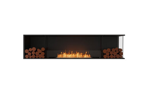 Ecosmart Fire Flex 86RC.BX2 Right Corner Fireplace Insert - Black Finish / Stainless Steel Burner - ESF.FX.86RC.BX2