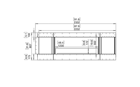 Ecosmart Fire Flex 86RC.BX2 Right Corner Fireplace Insert - Black Finish / Stainless Steel Burner - ESF.FX.86RC.BX2