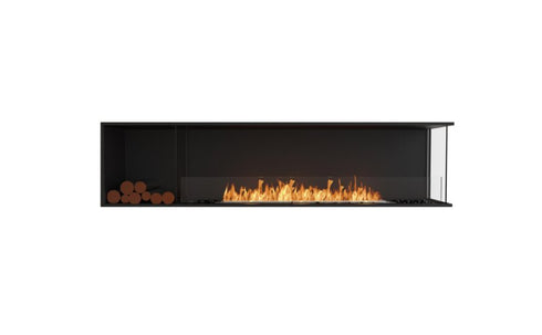 Ecosmart Fire Flex 86RC.BXL Right Corner Fireplace Insert - Black Finish / Stainless Steel Burner - ESF.FX.86RC.BXL