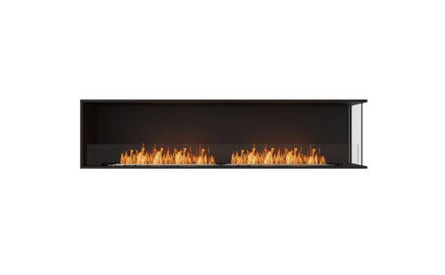Ecosmart Fire Flex 86RC Right Corner Fireplace Insert - Black Finish / Stainless Steel Burner - ESF.FX.86RC