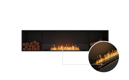 Ecosmart Fire Flex 86SS.BX2 Single Sided Fireplace Insert - Black Finish / Black Burner - ESF.FX.86SS.BX2.B