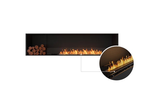 Ecosmart Fire Flex 86SS.BXL Single Sided Fireplace Insert - Black Finish / Black Burner - ESF.FX.86SS.BXL.B