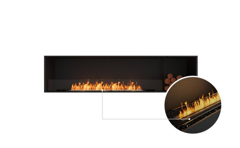 Ecosmart Fire Flex 86SS.BXR Single Sided Fireplace Insert - Black Finish / Black Burner - ESF.FX.86SS.BXR.B