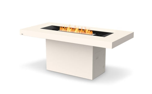 Ecosmart Fire Gin 90 (Bar) Fire Pit Table - Bone Finish / Stainless Steel Burner - ESF.O.GIN.90.B.BO