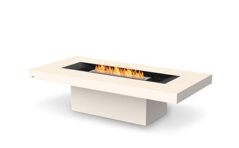 Ecosmart Fire Gin 90 (Chat)Fire Pit Table - Bone Finish / Stainless Steel Burner - ESF.O.GIN.90.C.BO