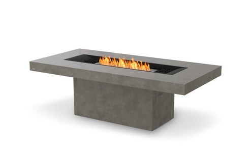 Ecosmart Fire Gin 90 (Dining) Fire Pit Table - Natural Finish / Black Burner - ESF.O.GIN.90.D.NA.B