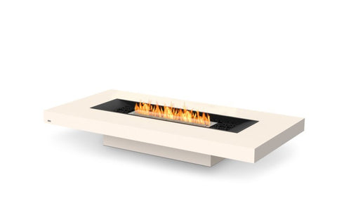 Ecosmart Fire Gin 90 (Low) Fire Pit Table - Bone Finish / Stainless Steel Burner - ESF.O.GIN.90.L.BO