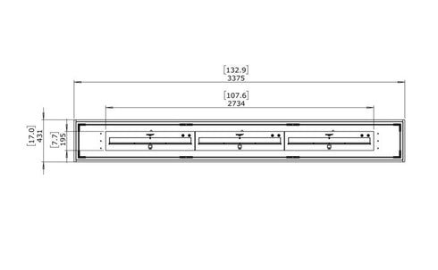 Ecosmart Fire Linear 130 Fire Pit Kit - Black Finish / Black Burner - ESF.B.FPK.L.130.B