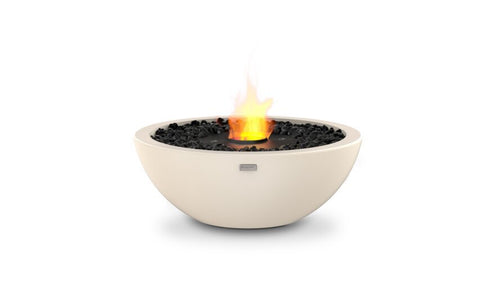 Ecosmart Fire Mix 600 Fire Pit Bowl - Bone Finish / Black Burner - ESF.O.MX6.BO.B