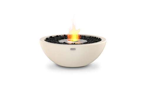 Ecosmart Fire Mix 600 Fire Pit Bowl - Bone Finish / Stainless Steel Burner - ESF.O.MX6.BO