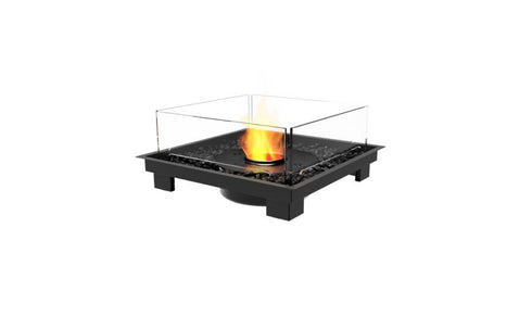 Ecosmart Fire Square 22 Fire Pit Kit - Black Finish / Black Burner - ESF.B.FPK.S.22.B