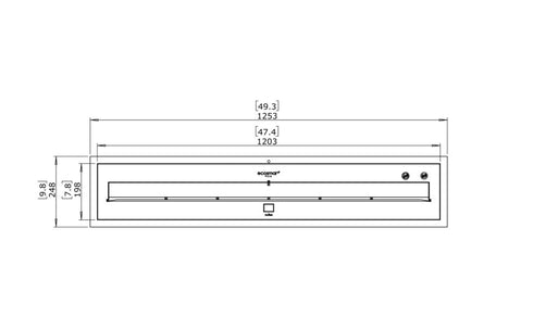 Ecosmart Fire XL1200 Ethanol Burner - Black Finish - ESF.B.XL12.WTT.BL