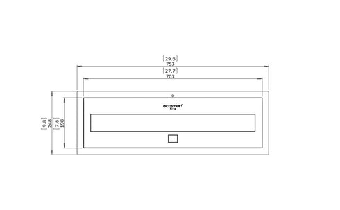 Ecosmart Fire XL700 Ethanol Burner - Black Finish - ESF.B.XL7.WTT.BL