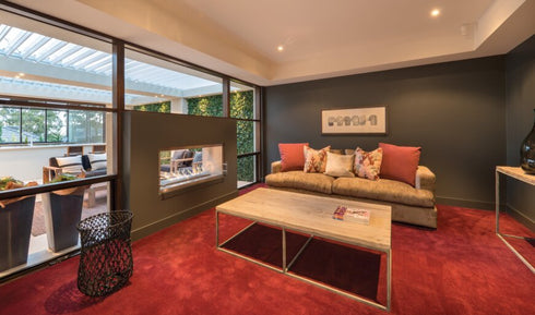 Ecosmart Fire Flex 50DB Double Sided Fireplace Insert - Black Finish / Stainless Steel Burner - ESF.FX.50DB