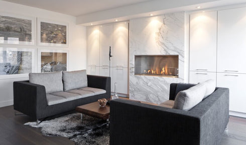 Ecosmart Fire Flex 50SS Single Sided Fireplace Insert - Black Finish / Stainless Steel Burner - ESF.FX.50SS