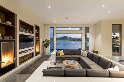 Ecosmart Fire Flex 18SS Single Sided Fireplace Insert - Black Finish / Stainless Steel Burner - ESF.FX.18SS