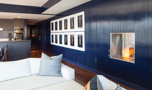 Ecosmart Fire Flex 32DB Double Sided Fireplace Insert - Black Finish / Black Burner - ESF.FX.32DB.B