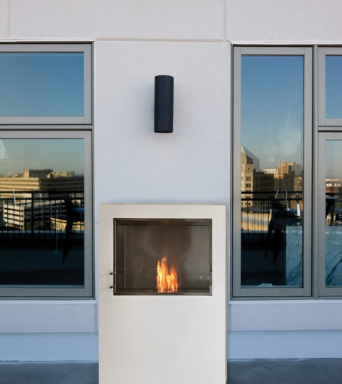 Ecosmart Fire Flex 32SS Single Sided Fireplace Insert - Black Finish / Stainless Steel Burner - ESF.FX.32SS