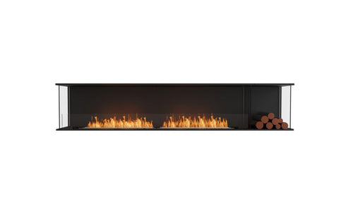 Ecosmart Fire Flex 104BY.BXR Bay Fireplace Insert - Black Finish / Stainless Steel Burner - ESF.FX.104BY.BXR