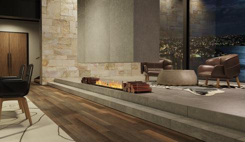 Ecosmart Fire Flex 122IL.BX1 Island Fireplace Insert - Black Finish / Stainless Steel Burner - ESF.FX.122IL.BX1