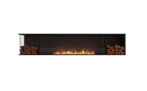 Ecosmart Fire Flex 104LC.BX2 Left Corner Fireplace Insert - Black Finish / Stainless Steel Burner - ESF.FX.104LC.BX2