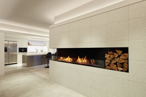 Ecosmart Fire Flex 104LC.BXR Left Corner Fireplace Insert - Black Finish / Stainless Steel Burner - ESF.FX.104LC.BXR