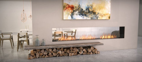 Ecosmart Fire Flex 68DB Double Sided Fireplace Insert - Black Finish / Stainless Steel Burner - ESF.FX.68DB