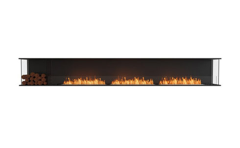 Ecosmart Fire Flex 140BY.BXL Bay Fireplace Insert - Black Finish / Stainless Steel Burner - ESF.FX.140BY.BXL