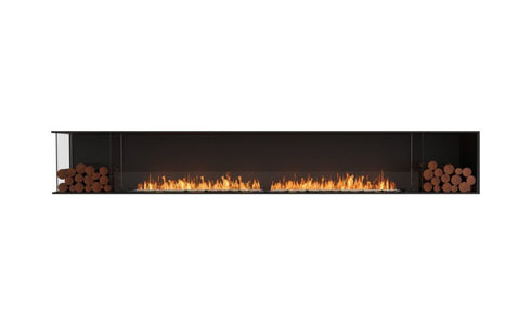 Ecosmart Fire Flex 140LC.BX2 Left Corner Fireplace Insert - Black Finish / Stainless Steel Burner - ESF.FX.140LC.BX2