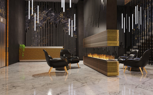 Ecosmart Fire Flex 104IL.BX1 Island Fireplace Insert - Black Finish / Black Burner - ESF.FX.104IL.BX1.B