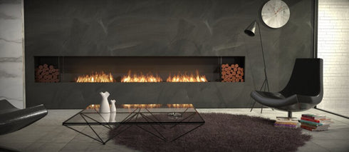 Ecosmart Fire Flex 140SS.BXR Single Sided Fireplace Insert - Black Finish / Stainless Steel Burner - ESF.FX.140SS.BXR