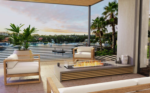 Ecosmart Fire Flex 42BN Bench Fireplace Insert - Black Finish / Stainless Steel Burner - ESF.FX.42BN