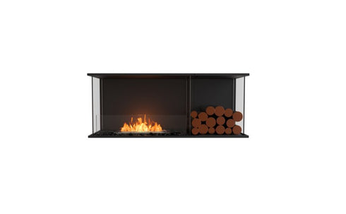 Ecosmart Fire Flex 50BY.BXR Bay Fireplace Insert - Black Finish / Stainless Steel Burner - ESF.FX.50BY.BXR