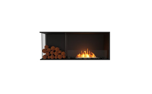 Ecosmart Fire Flex 50LC.BXL Left Corner Fireplace Insert - Black Finish / Stainless Steel Burner - ESF.FX.50LC.BXL