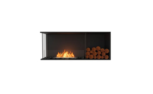 Ecosmart Fire Flex 50LC.BXR Left Corner Fireplace Insert - Black Finish / Stainless Steel Burner - ESF.FX.50LC.BXR