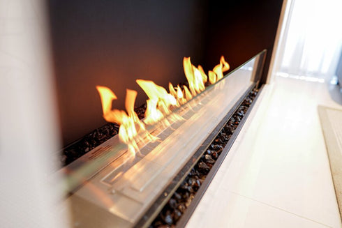 Ecosmart Fire Flex 122SS.BX2 Single Sided Fireplace Insert - Black Finish / Stainless Steel Burner - ESF.FX.122SS.BX2