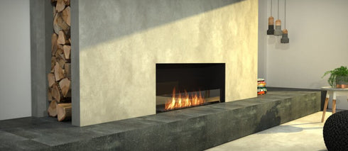 Ecosmart Fire Flex 68SS.BX2 Single Sided Fireplace Insert - Black Finish / Stainless Steel Burner - ESF.FX.68SS.BX2