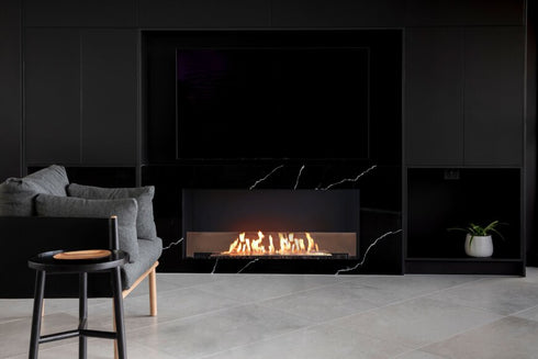 Ecosmart Fire Flex 42SS Single Sided Fireplace Insert - Black Finish / Stainless Steel Burner - ESF.FX.42SS