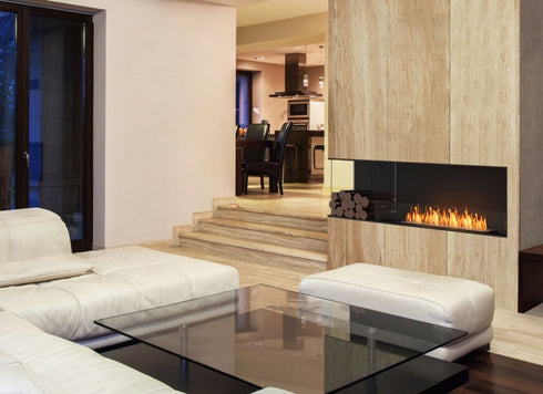 Ecosmart Fire Flex 78LC.BX2 Left Corner Fireplace Insert - Black Finish / Black Burner - ESF.FX.78LC.BX2.B