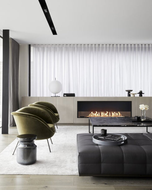 Ecosmart Fire Flex 104SS.BXL Single Sided Fireplace Insert - Black Finish / Stainless Steel Burner - ESF.FX.104SS.BXL