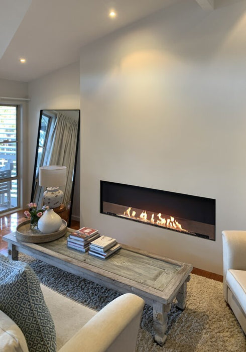 Ecosmart Fire Flex 104SS.BXR Single Sided Fireplace Insert - Black Finish / Black Burner - ESF.FX.104SS.BXR.B