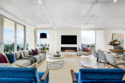 Ecosmart Fire Flex 140SS.BXR Single Sided Fireplace Insert - Black Finish / Stainless Steel Burner - ESF.FX.140SS.BXR