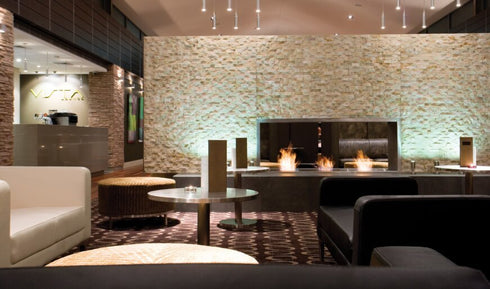 Ecosmart Fire Flex 68DB Double Sided Fireplace Insert - Black Finish / Stainless Steel Burner - ESF.FX.68DB