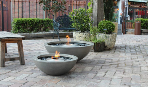 Ecosmart Fire Mix 600 Fire Pit Bowl - Graphite Finish / Stainless Steel Burner - ESF.O.MX6.GH