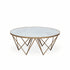 Crofton Round Coffee Table | White Marble Glass