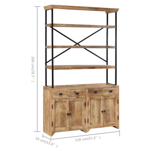 Rustika Rowe - Sideboard with Shelves Solid Mango Wood 120x35x200 cm