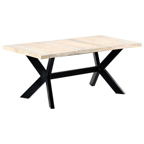 Rustika Rowe - Dining Table White 180x90x75 cm Solid Mango Wood