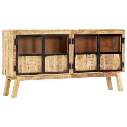 Rustika Rowe - Sideboard Brown and Black 160x30x80 cm Solid Rough Mango Wood